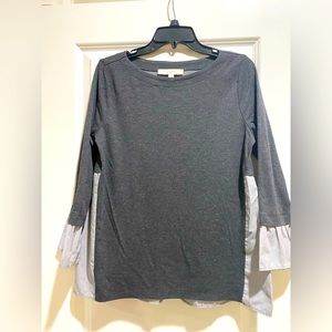 Loft long sleeve peplum top